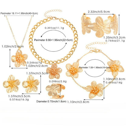 Simple Metal Wrinkled Stereoscopic Flowers Pendant Necklace