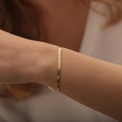 Classic Snake Chain Silvery Gold Color 4MM Bracelet