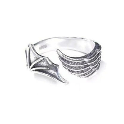 Retro Angel Demon Wing Couples Ring