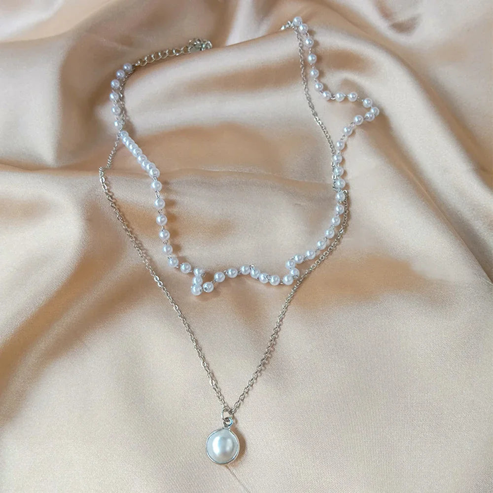 Kpop Pearl lace Gold Color Goth Choker