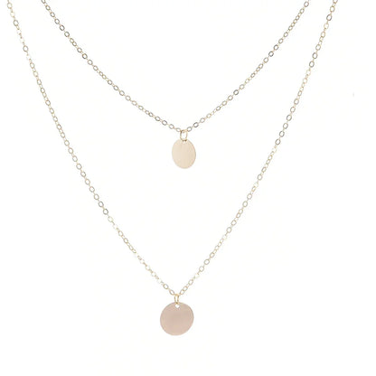 Strand Necklace Elegant Layering Disc Choker