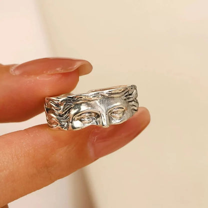 Creative Half Mystical Masked Face Open Ring