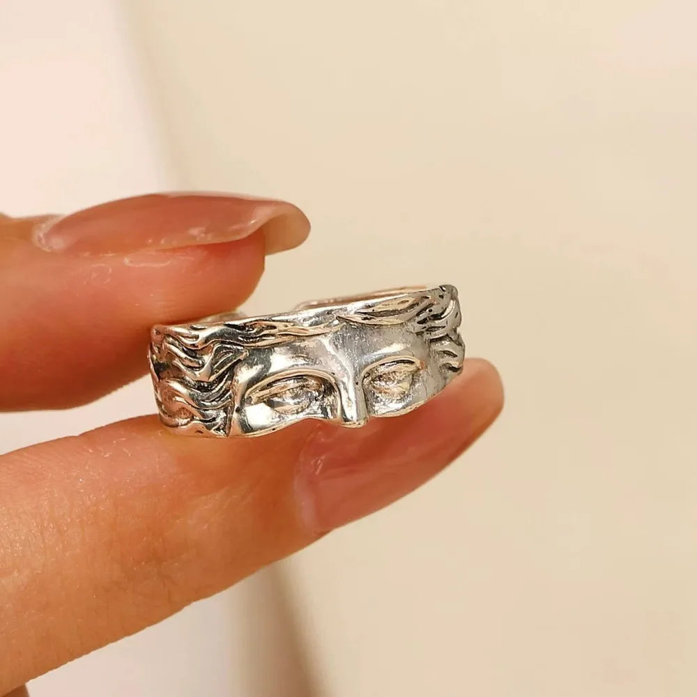 Retro Half Face Venus Ring