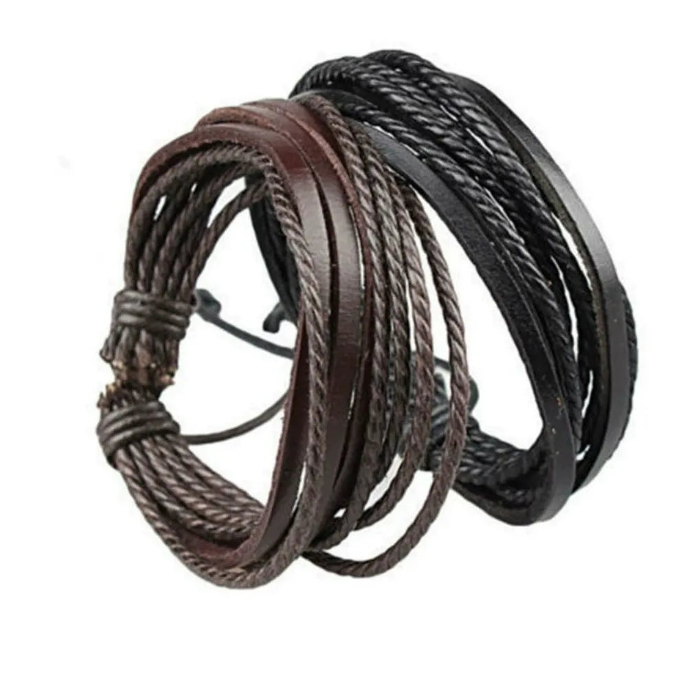 Exquisite Hand-Woven Wrap Leather Charm Bracelets