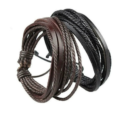 Exquisite Hand-Woven Wrap Leather Charm Bracelets