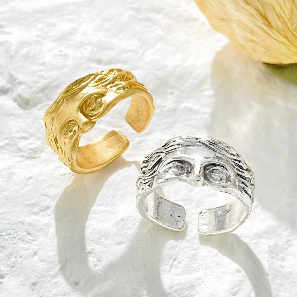 Creative Half Mystical Masked Face Open Ring
