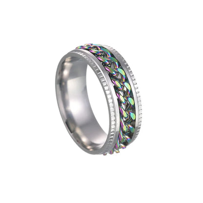 Stainless Steel Rotating Anxiety Fidget Rings