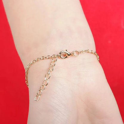 Heart Charm Gold Color Metal Bracelets