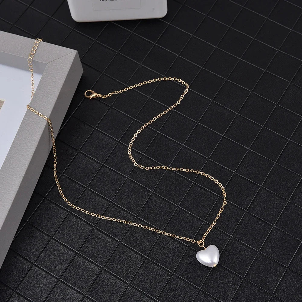 Kpop Pearl lace Gold Color Goth Choker