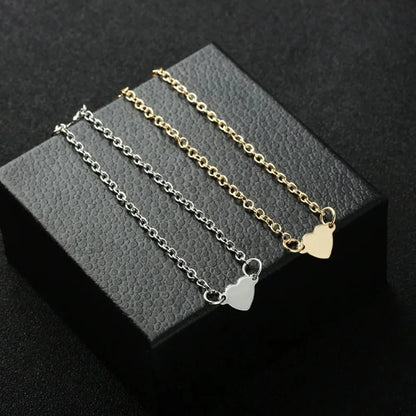 Heart Charm Gold Color Metal Bracelets