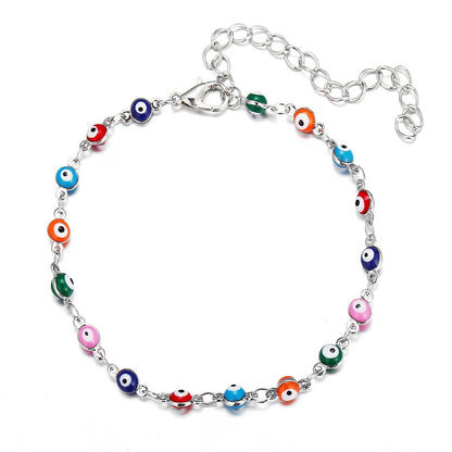 Bohemian Colorful Turkish Eyes Anklet