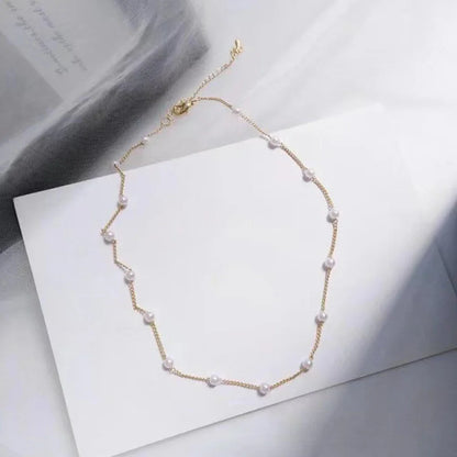 Kpop Pearl lace Gold Color Goth Choker