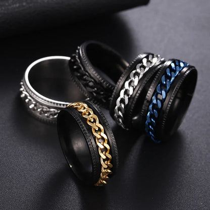 Stainless Steel Rotating Anxiety Fidget Rings