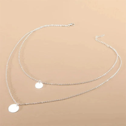 Strand Necklace Elegant Layering Disc Choker