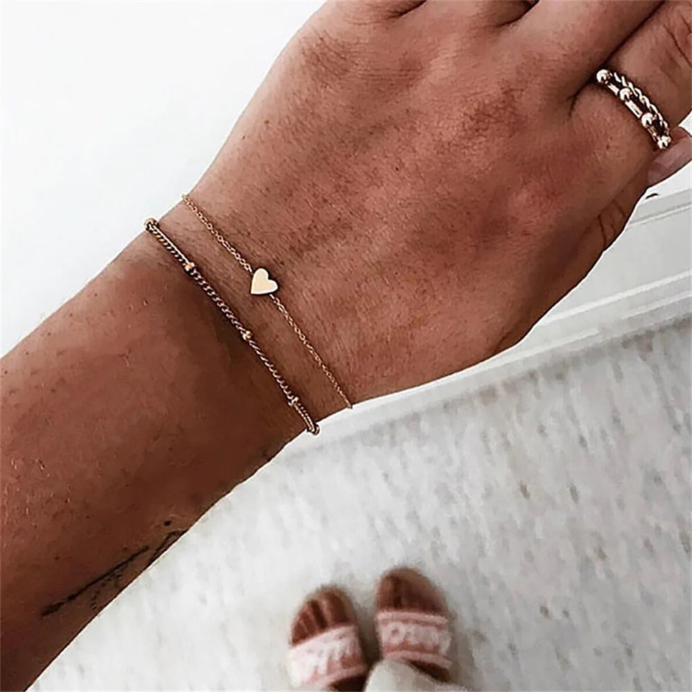 2Pcs Elegant Charm Bracelets Set