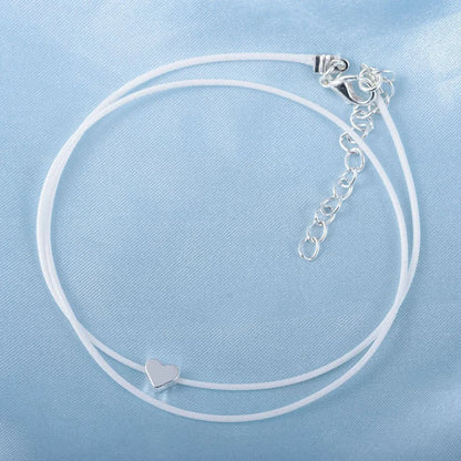 Bohemian Silver Color Heart Anklet