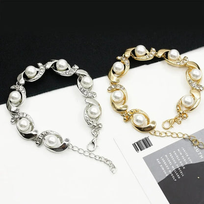 Imitation Pearl Adjustable Chain Bracelet