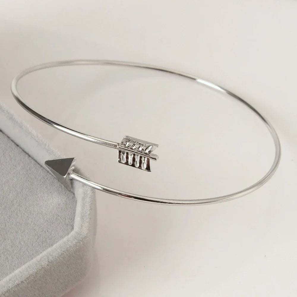 Punk Gothic Simple Adjustable Arrow Cuff Bracelets