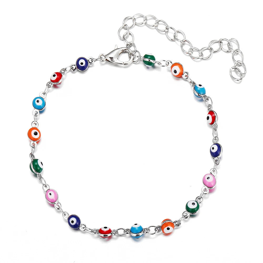 Bohemian Colorful Turkish Eyes Anklet
