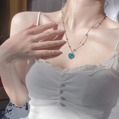 Candy Color Changing Heart Pendant Necklace