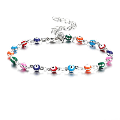 Bohemian Colorful Turkish Eyes Anklet