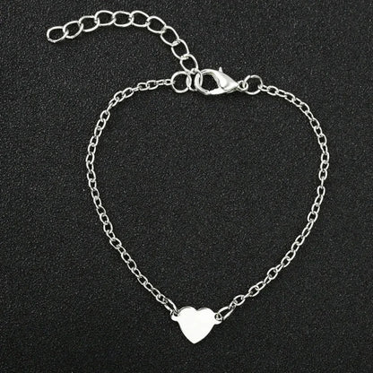 Heart Charm Gold Color Metal Bracelets