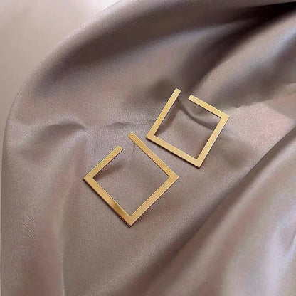Retro Minimalist Square Irregular Studs Exaggerated Cold Wind Drop Earrings