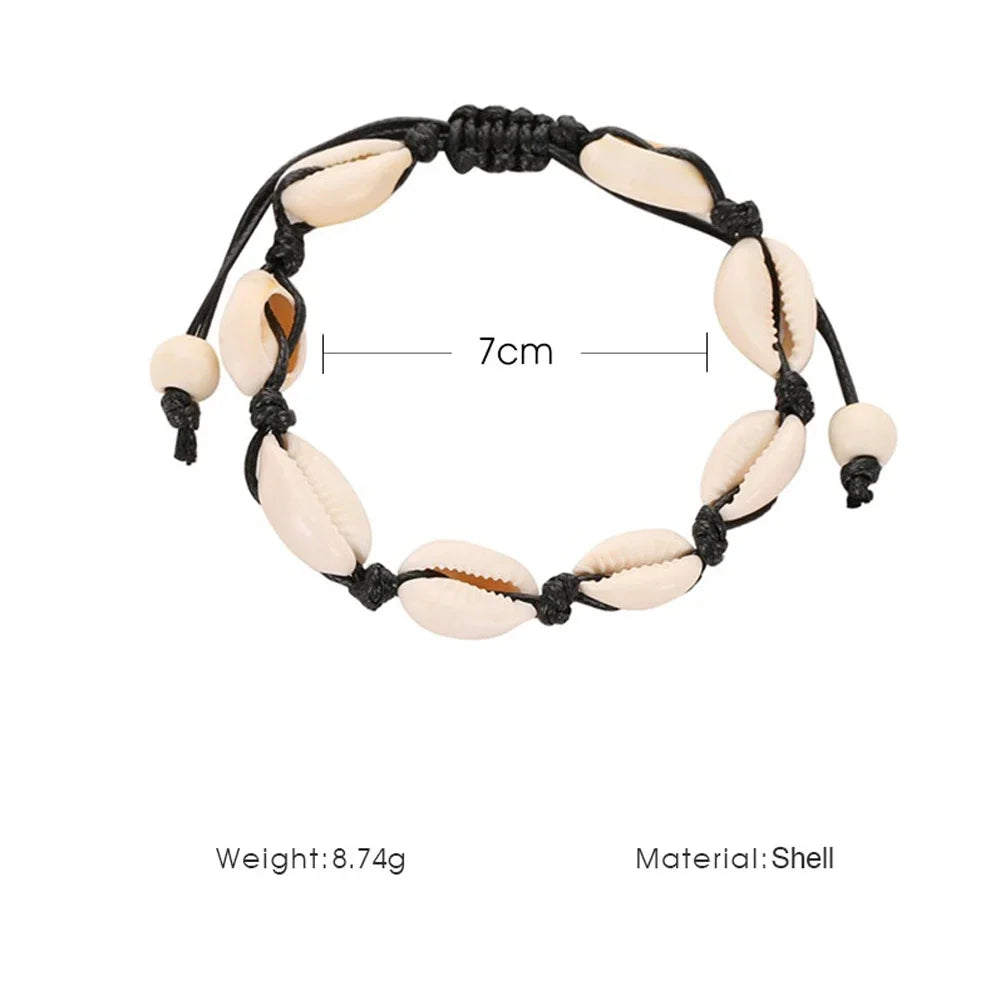 Bohemian Shell Handmade String Rope Charm Bracelets