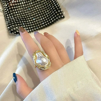 Baroque Imitation Pearl Ring