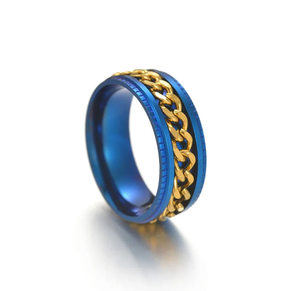Stainless Steel Rotating Anxiety Fidget Rings