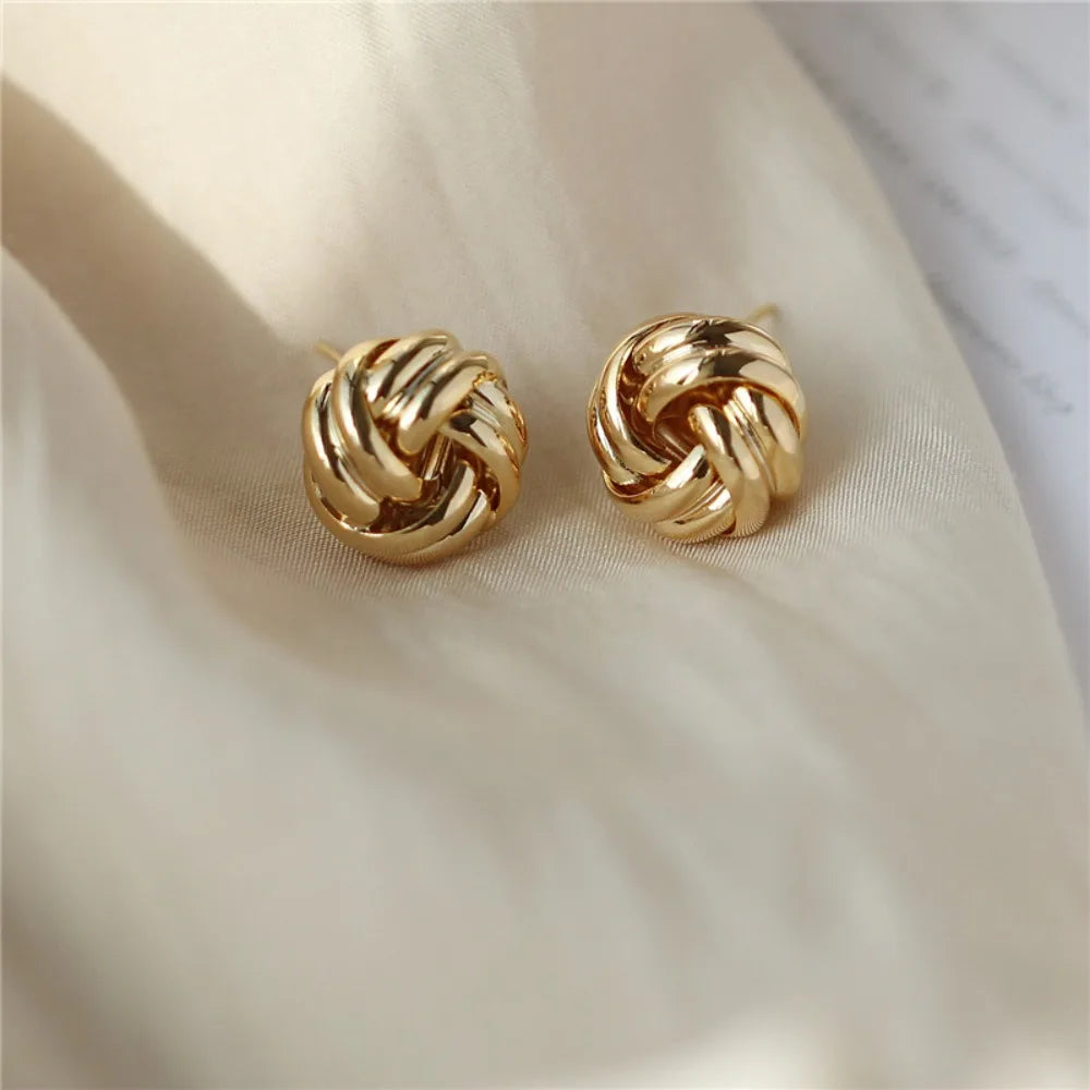 Elegant Style Tiny Metal Stud Earrings