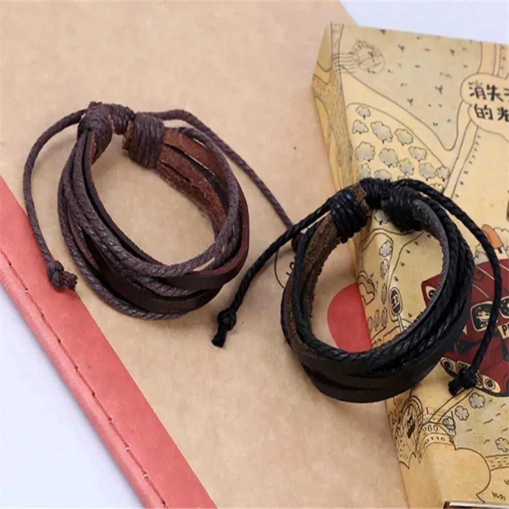 Exquisite Hand-Woven Wrap Leather Charm Bracelets