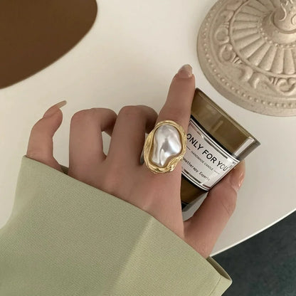 Baroque Imitation Pearl Ring