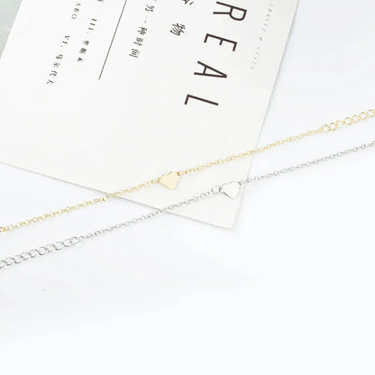 Heart Charm Gold Color Metal Bracelets