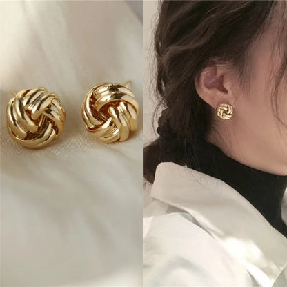 Elegant Style Tiny Metal Stud Earrings