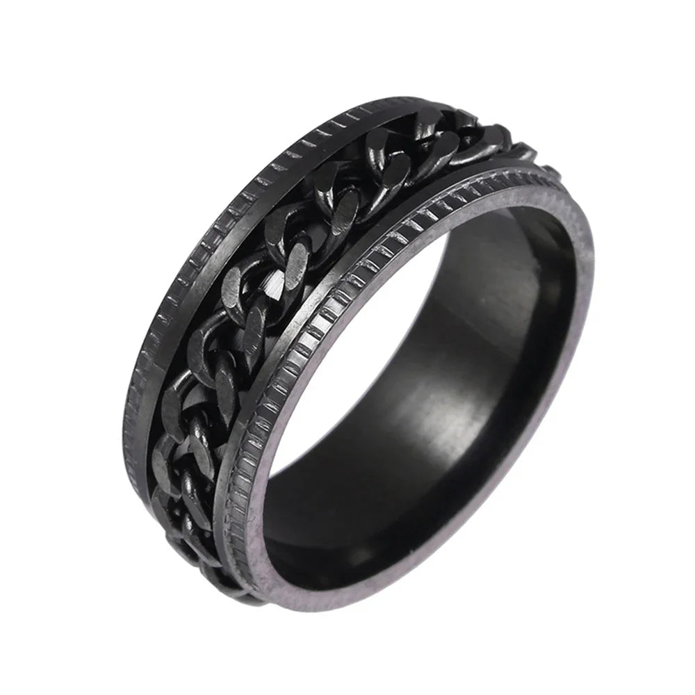 Stainless Steel Rotating Anxiety Fidget Rings