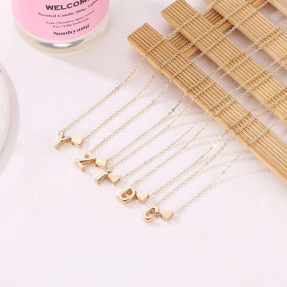 Tiny Heart Dainty Initial Necklace Choker
