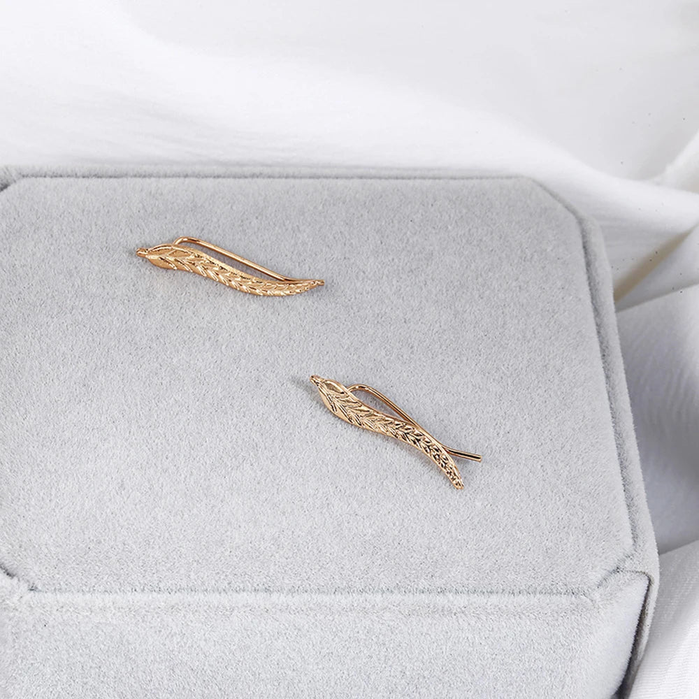 1 Pair Ear Cuff Leaf Stud Earrings