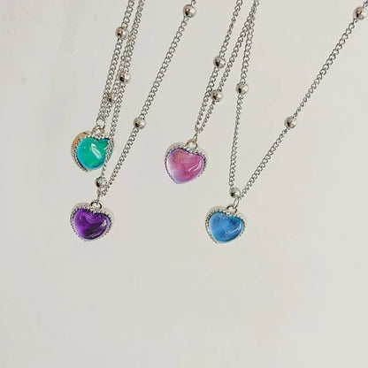 Candy Color Changing Heart Pendant Necklace