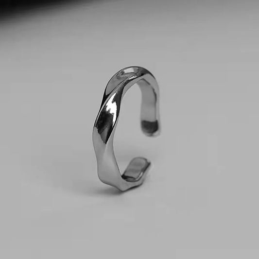 Trend Mobius Wave Silver Color Alloy Open Ring