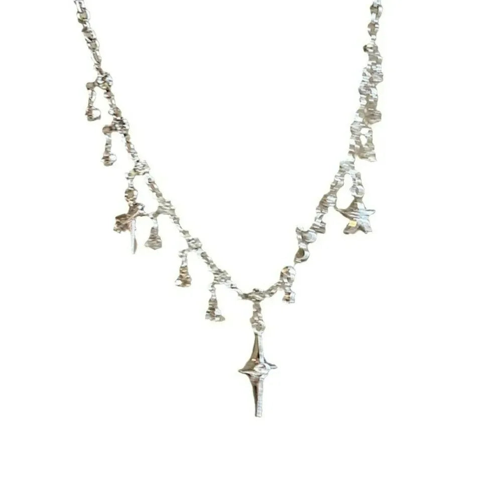 Harajuku Four Pointed Star Tassel Choker Necklace