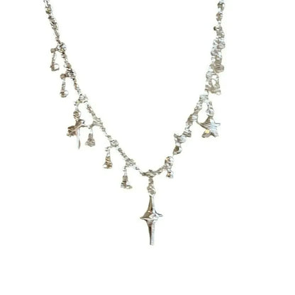 Harajuku Four Pointed Star Tassel Choker Necklace