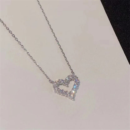Simple Hollow Love Heart Pendant Necklace