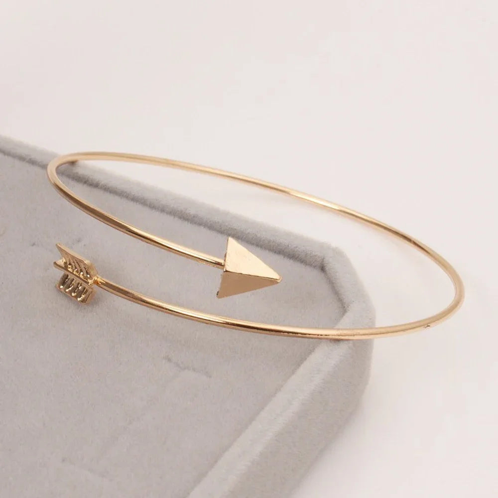 Punk Gothic Simple Adjustable Arrow Cuff Bracelets