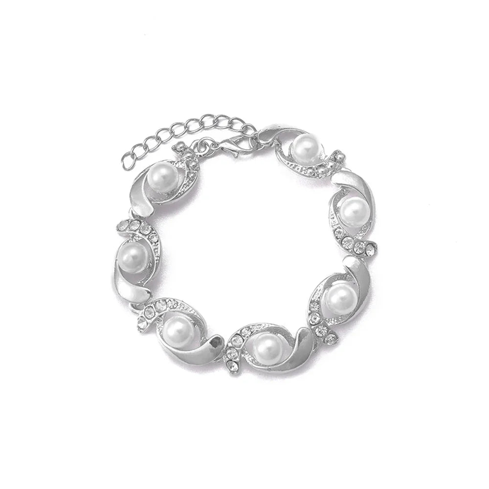 Imitation Pearl Adjustable Chain Bracelet