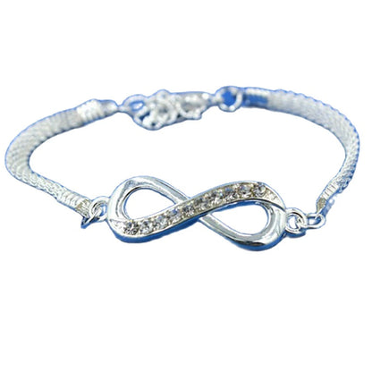 Elegant Women's Rhinestone Infinity Bracelet
