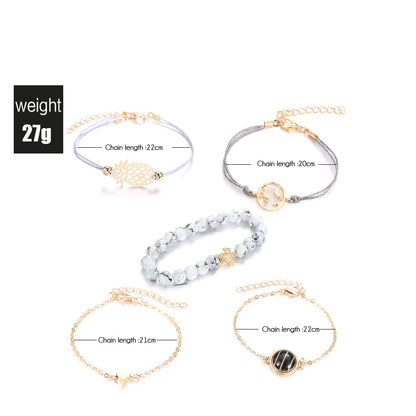 Bohemian Handmade Weave Heart Long Tassel Bracelet Sets