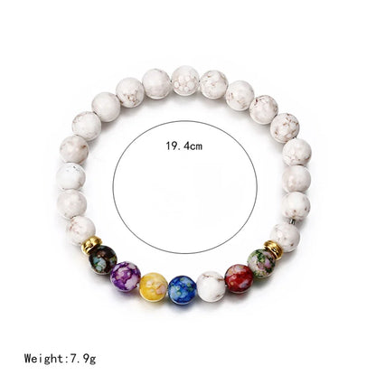 Classic Lovers Natural Lava Stone 7 Chakra Healing Bracelet