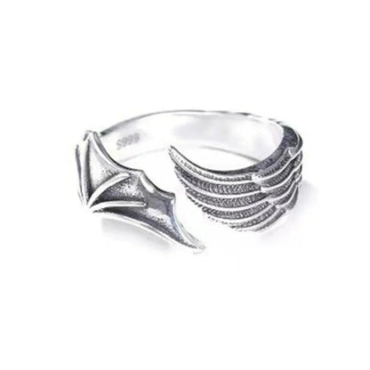 Retro Angel Demon Wing Couples Ring