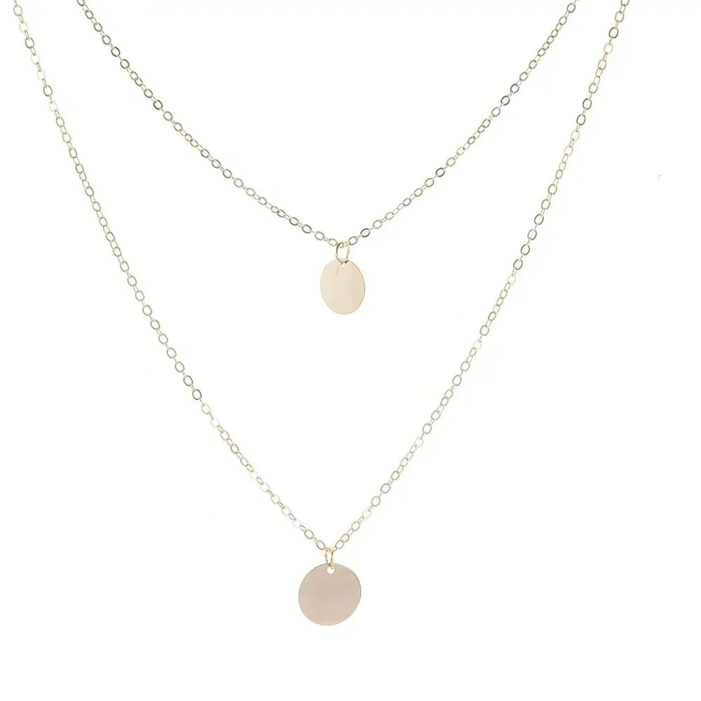 Strand Necklace Elegant Layering Disc Choker